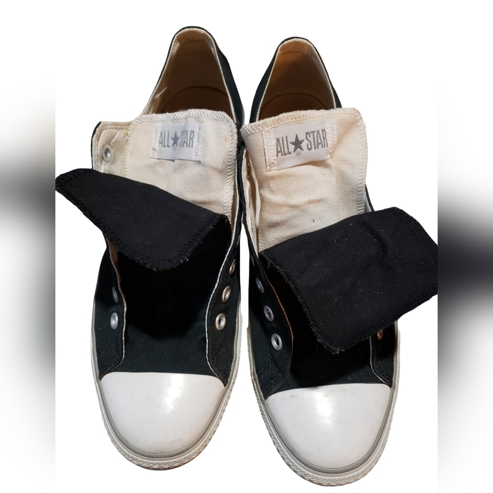 Black and Cream Converse Low Top 13